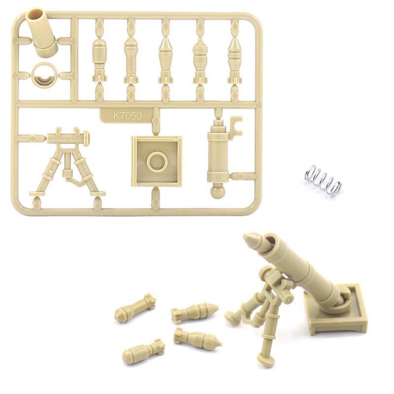 WW2 US-Militärwaffe Zweiter Weltkrieg M2 Mörser Minifigur Zubehör Pistole Bausteine Kit Ziegel Sets Waffen Modell Kinderspielzeug