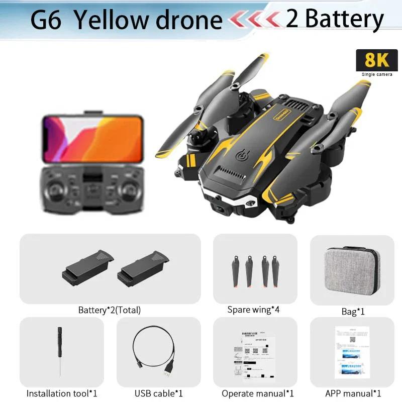 S6 Neue professionelle faltbare Quadrocopter-Drohne HD-Kamera RC Hubschrauber FPV WIFI Hindernisvermeidung Luftbildfotografie Spielzeug Geschenk 8K camera-2 B gelb