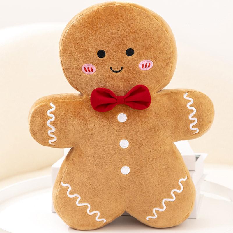 Ungiftiges Weihnachts-Kissen Lebkuchenmann Plüsch Weihnachtsbaum gefüllt Weich Niedlich Weihnachten Kissen für Party Dekoration Kissen Geschenk 17cm