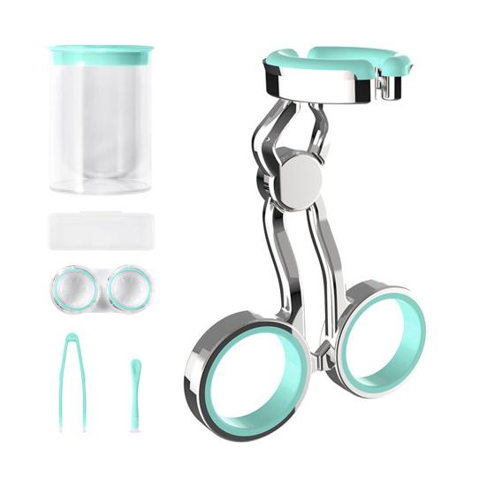 1 Set Kontaktlinsenhilfe Werkzeug zum Einsetzen und Entfernen von Kontaktlinsen Hochelastisches Silikon Mittelachsensteuerung Komfortabler Griff Kontaktlinsen-Kits grün