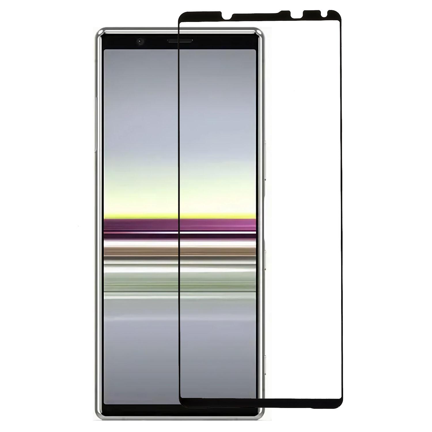 Siebdruck Displayschutzfolie für Sony Xperia 5 V, Vollklebend Vollabdeckendes Schutzglas Type A