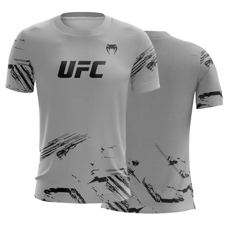 Herren UFC Mode Kurzarm Gym Laufen O-Ausschnitt T-Shirt Training Übung Sport Tops Leicht Atmungsaktiv Tops M