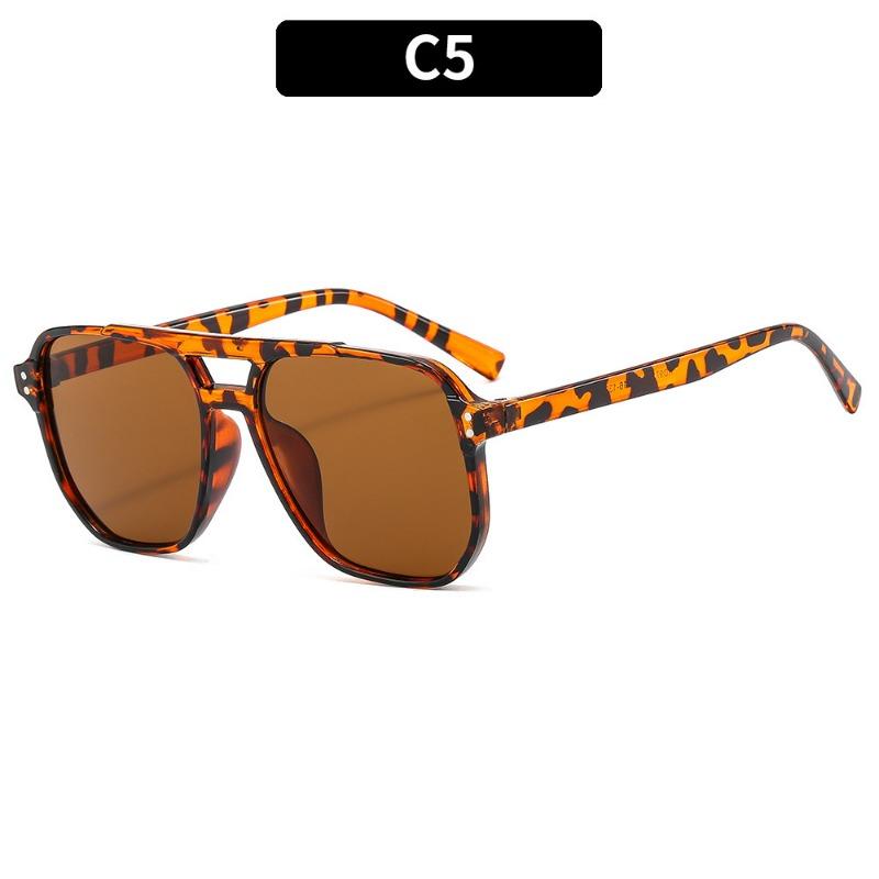 Vintage Quadrat Sonnenbrille Frau Retro Kleine Rahmen Sonnenbrille Mode Candy Farben Frauen Outdoor Freizeit Brillen UV400 Leo-Print