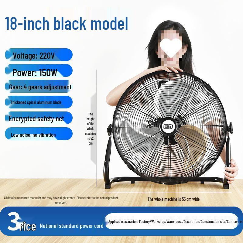 Robuster leiser Standventilator für Bau & Heimgebrauch - Starker Industrie-Wind