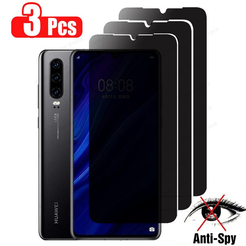 3 Stück Sichtschutz aus gehärtetem Glas für Huawei P30 Lite P40 P50 P20 Pro 5G Anti-Spionage-Displayschutz für Huawei Mate 20 40 Lite Glas Huawei P30 Lite schwarz