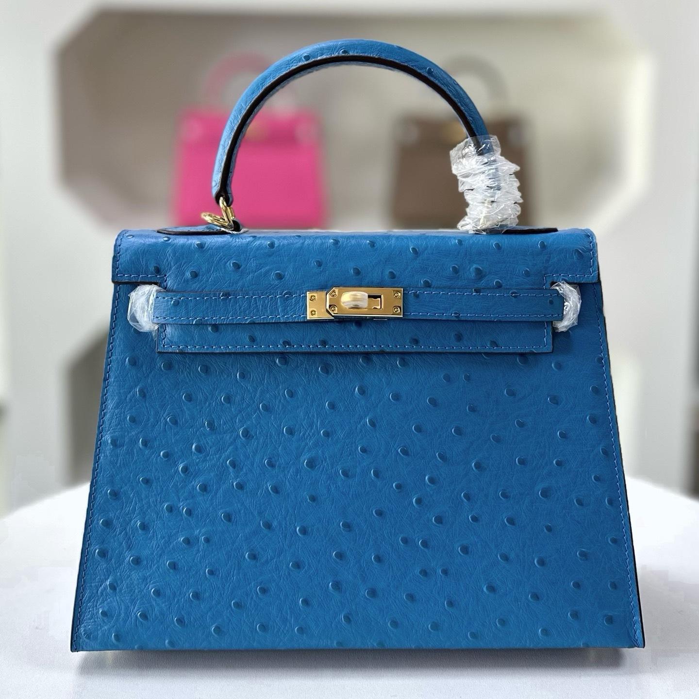 Tasche Damen 2026 Koreanische Ausgabe Südafrikanisches Straußenmuster Tasche Damen Leder Handtasche Leichter Luxus Eine Schulter Crossbody Handtasche 19x6x13cm