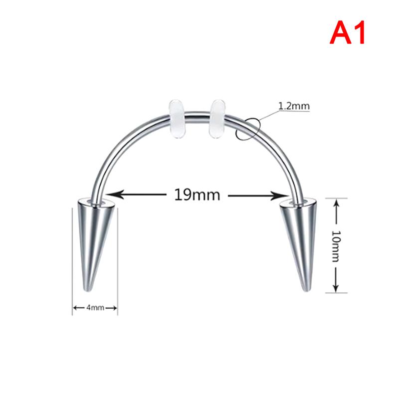 1 Stück Titanstahl C Stab Vampirzähne Zahn Lippen Piercing Punk Spiked Schmuck