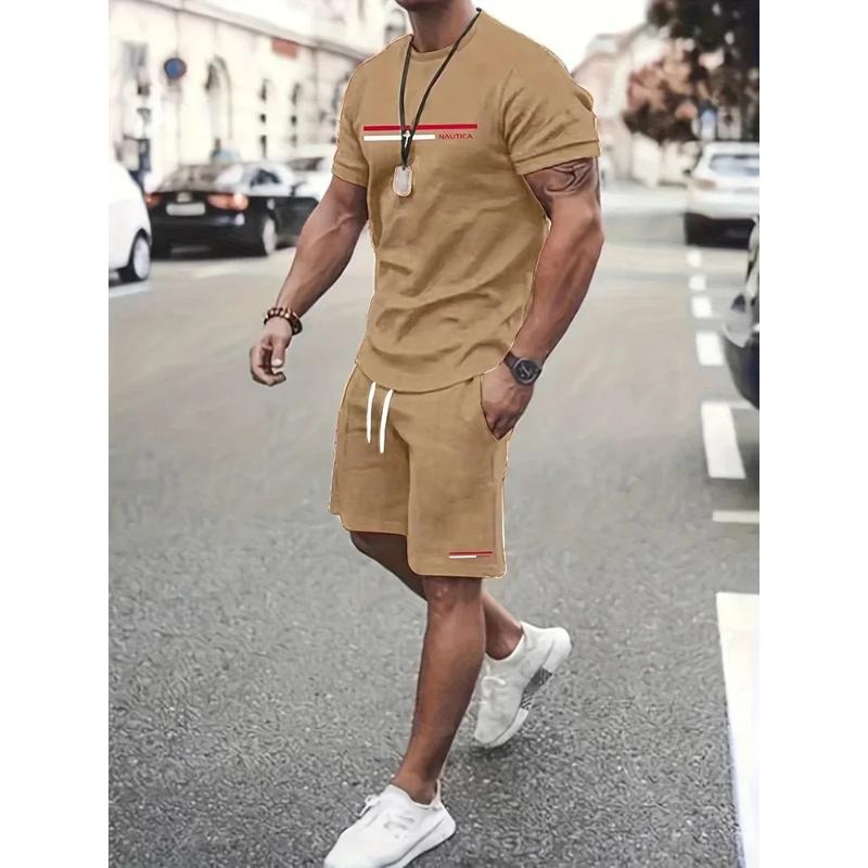 2025 Neues Sommer Herren Set Streifen 3D Druck Kinder Erwachsene Outfits Herren T-Shirt Anzug Mode Herren Trainingsanzug Sets Übergröße Herrenbekleidung M