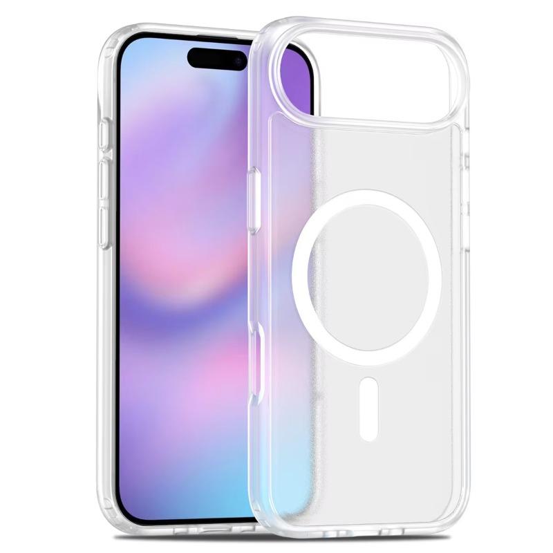 Für iPhone 17 Air Magnetische Matte Durchscheinende PC+TPU Stoßfeste Hülle für iPhone 17pro Max Hüllen für Magsafe Kabellose Ladeabdeckung for iphone 17 Air weiß