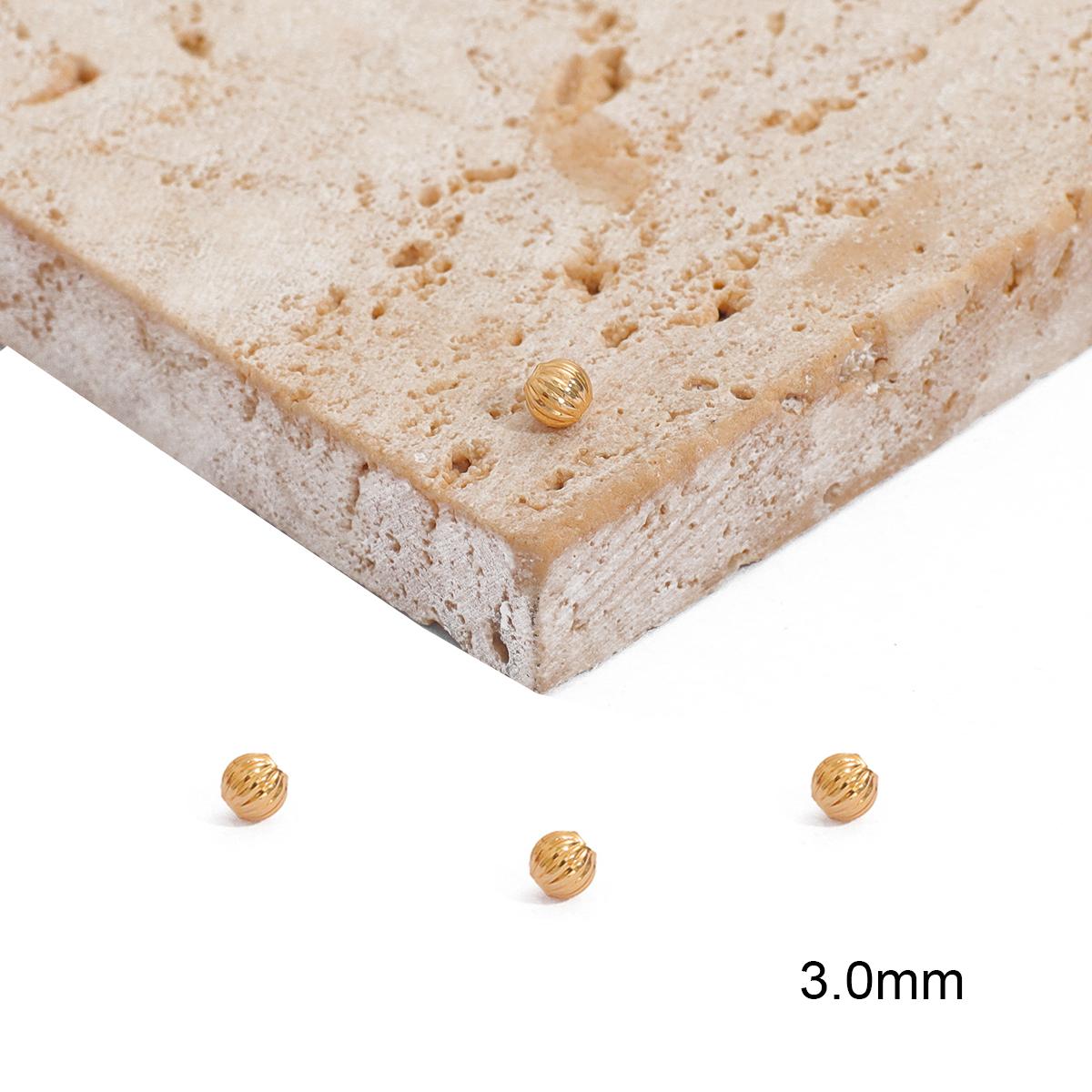 10/50 Stücke Kupfer Wassermelone Perlen Runde Samen Spacer Lose Perlen Für Schmuck Machen DIY Armband Halskette 3mm 10pcs