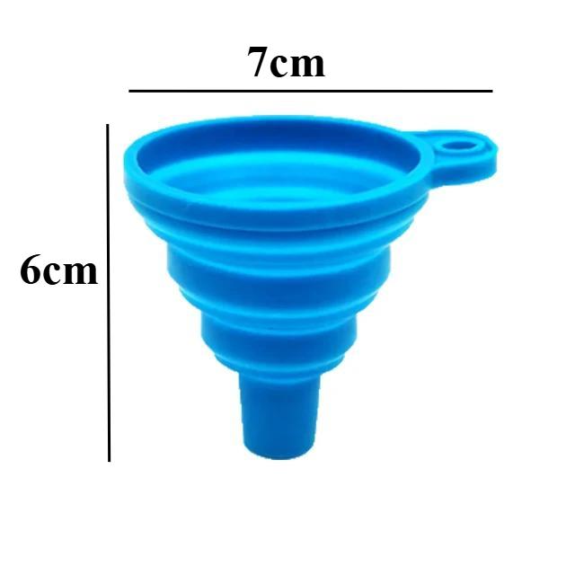 Universeller faltbarer Silikontrichter für Motoröl und Scheibenwaschflüssigkeit – tragbar, flexibel und ideal für die Autowartung blau