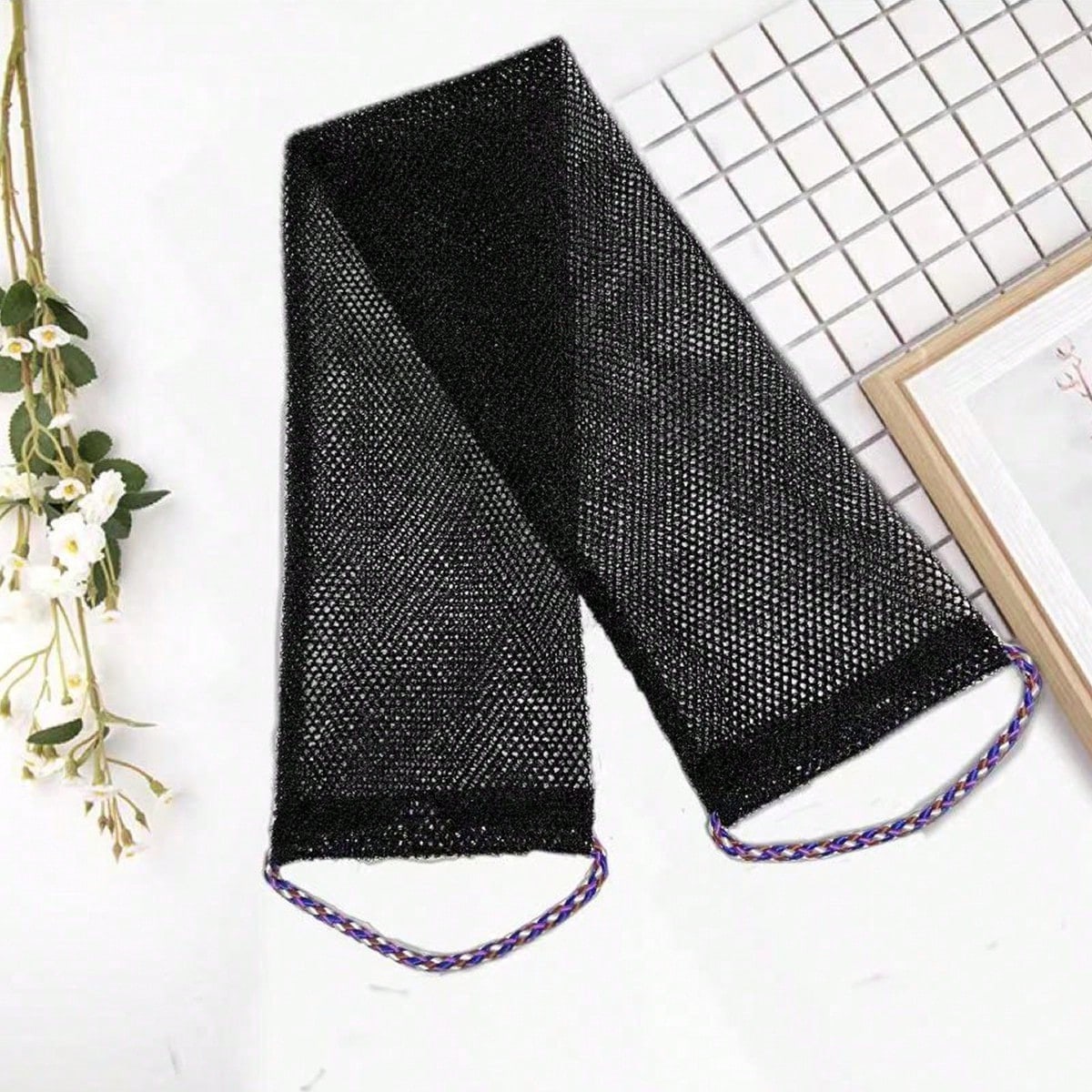 1 Stück Afrikanisches Nylon Peeling Badetuch, Weich und Peeling, Nylon Badetuch zum Peelen und Schäumen, Badezimmerzubehör Schulanfang schwarz