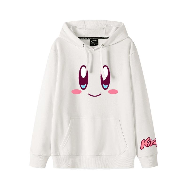 2025 Herbst und Winter Weich und niedlich Kirby Cartoon Anime Peripherie Jungen und Mädchen Hoodies neuer Stil Kinderbekleidung Hoodie 140 schwarz