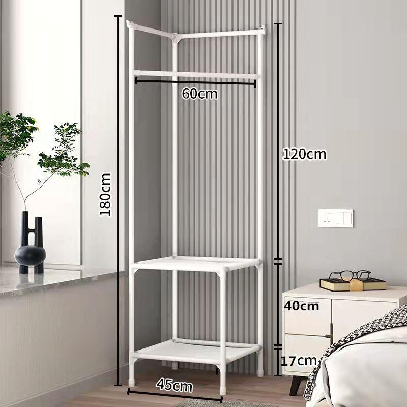 Einfache Kleiderbügel Boden Klapp Schlafzimmer Einpolige Innen Kleiderbügel Balkon Kleiderbügel Haushalt Wäscheleine Stange weiß
