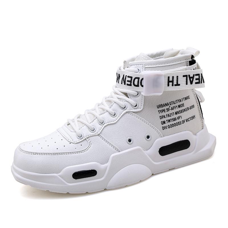 Herrenmode-Turnschuhe, lässige Sportschuhe, Outdoor-High-Top-Turnschuhe, Herrenstiefel, Hip-Hop-Schuhe für Männer und Frauen 44 schwarz weiße