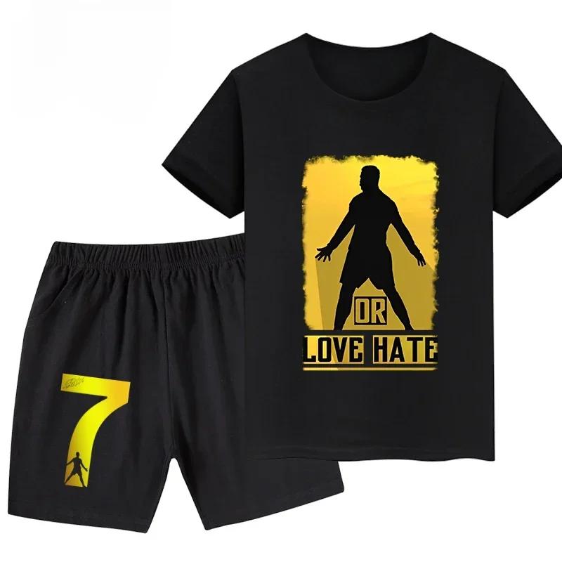 Sommer 3D-Druck Kinder Set Kurzarm Shorts Anzug Sport Kind T-Shirt Set Street Fashion Jungen 130