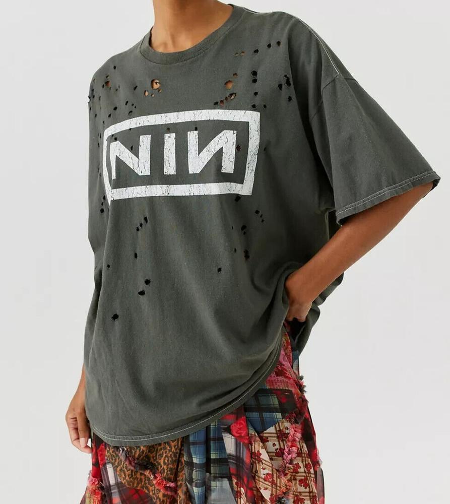 Nine Inch Nails Rockband The Fragility Tour Used Look T-Shirt Kleid Neu Unisex T-Shirt XXXXL