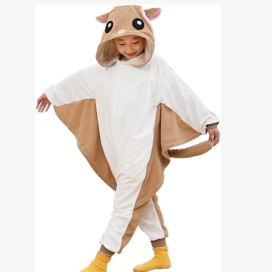 Kinder Eichhörnchen Onesie Tier Kigurumi Kind Cosplay Kostüm Halloween Schlafanzug Weihnachtsgeschenk Fledermaus Pyjama Einteiliger Body 12