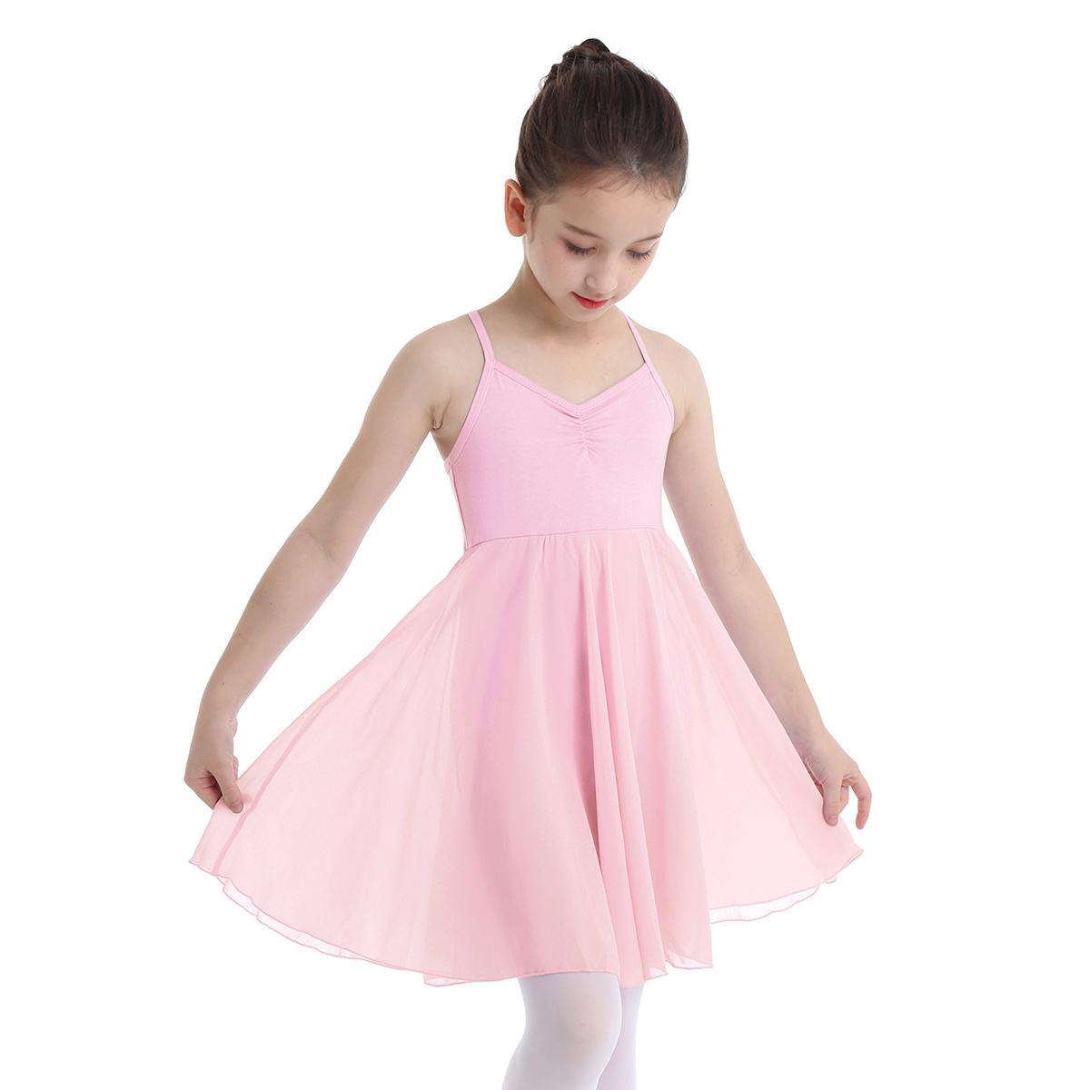 Kinder Mädchen Cross Back Leibchen Trikot Ballett Tutu Kleid Tanzkleidung Kostüme 7-8 Years rosa
