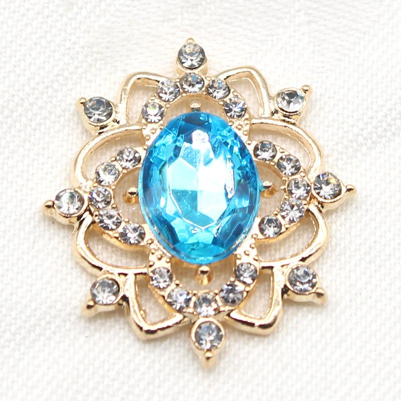 27*31Mm Oval Wasser Diamant Legierung Blume Platte Schmuck Zubehör Diy Hochzeit Kleid Bogen Kopfbedeckungen Schmuck Zubehör A15