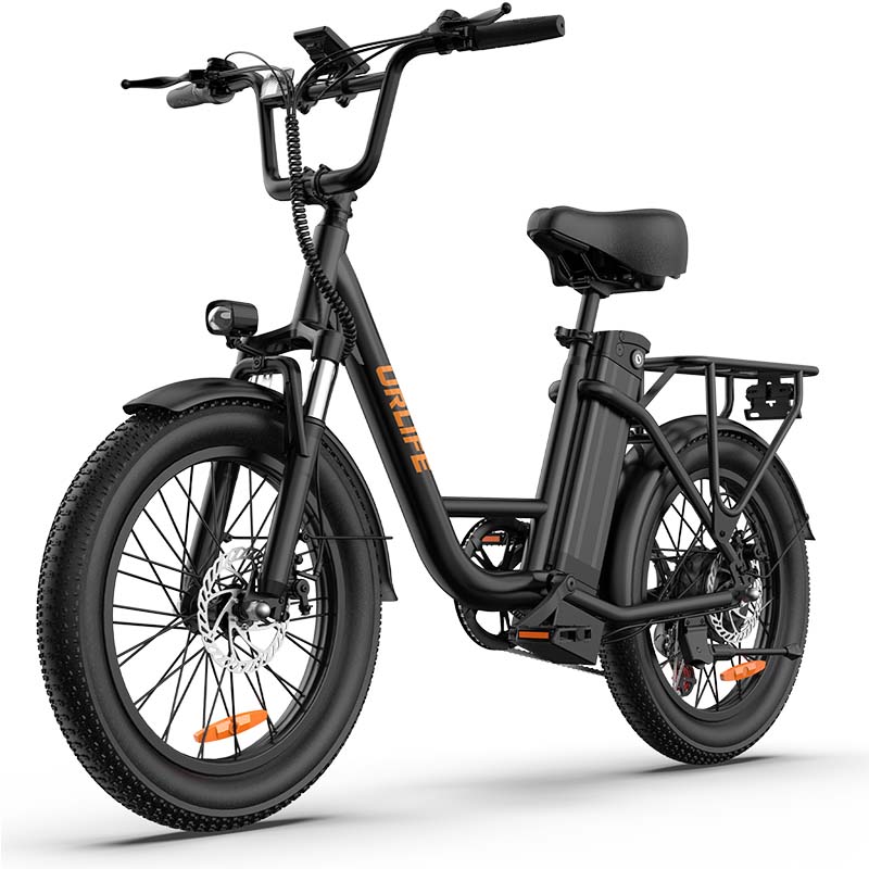 URLIFE E20 City Pendel E-Bike 48V13Ah Akku 500W Motor Outdoor Riding E-Bike 20 Zoll Fat Tires Elektrofahrrad mit Kindersitz schwarz