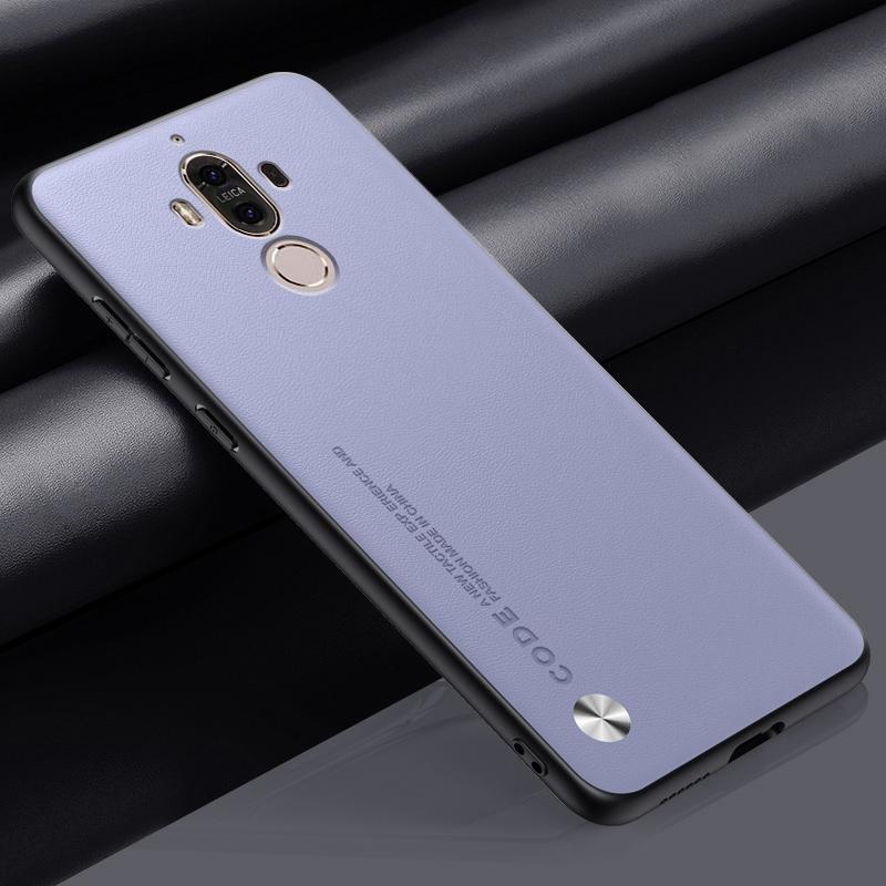 Für Huawei Mate 9 Hülle Luxus PU Leder Handyhülle Für Huawei Mate 9 Mate9 Rückseite Matte Silikon Stoßfest Vollschutz For Huawei Mate 9 licht lila