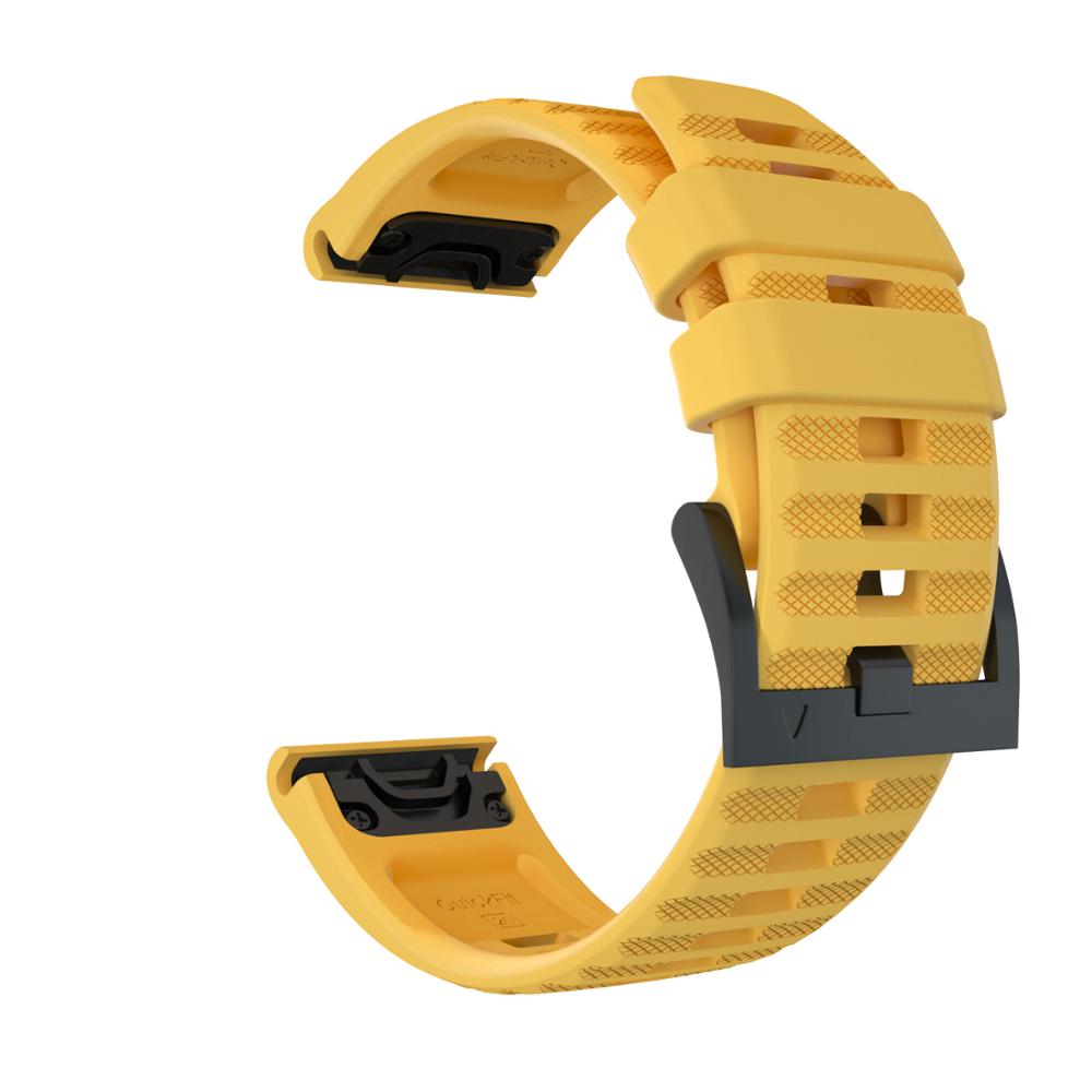 26 22 MM Silikon-Schnellverschluss-Armband für Garmin Fenix 6X Pro Uhr Easyfit-Armband für Fenix 6 Pro Uhr 22MMFenix 5 5Plus gelb