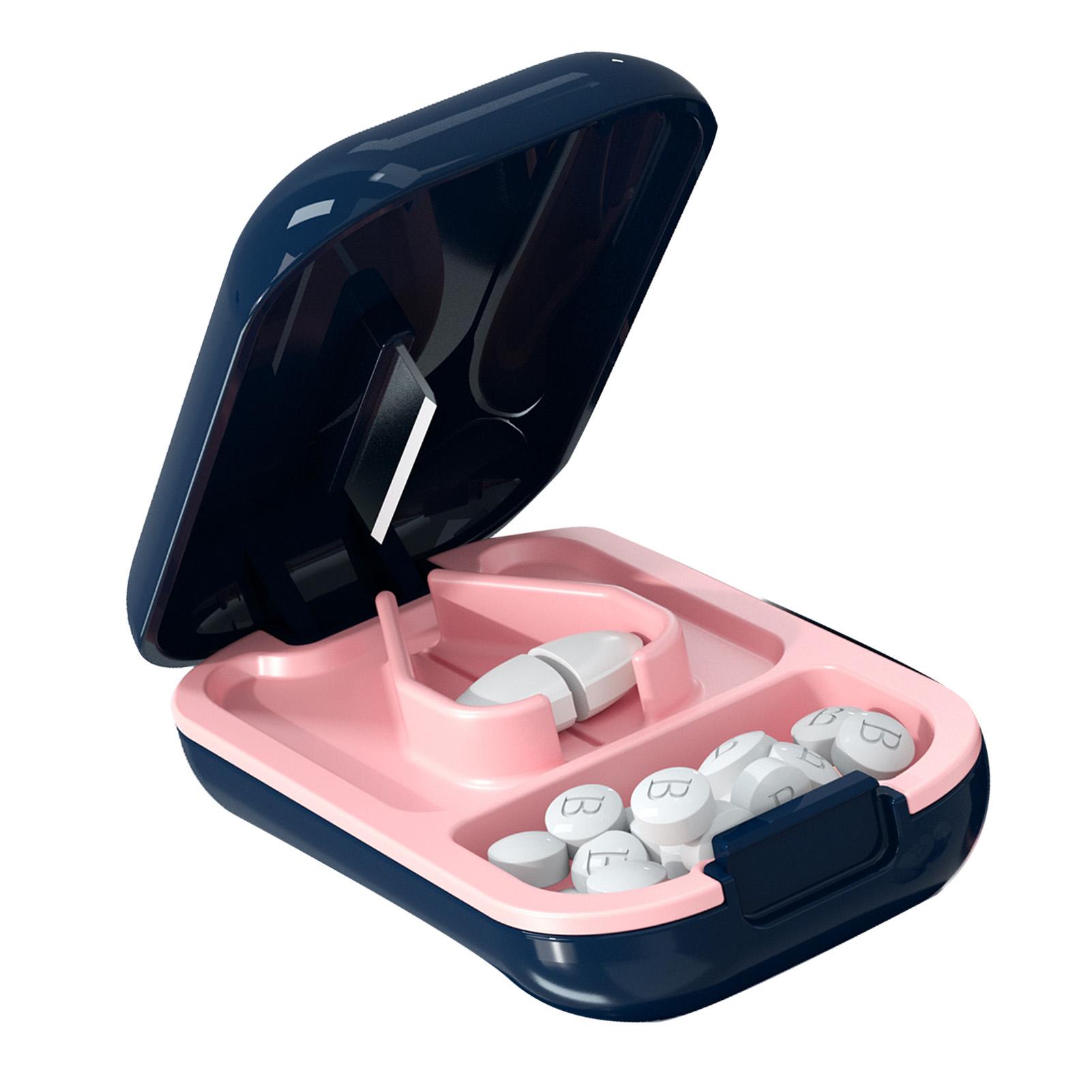 Tragbare Tablettenschneiderbox Medikamentenschneide-Spender Haushalt Medikamente Nahrungsergänzungsmittel Etui