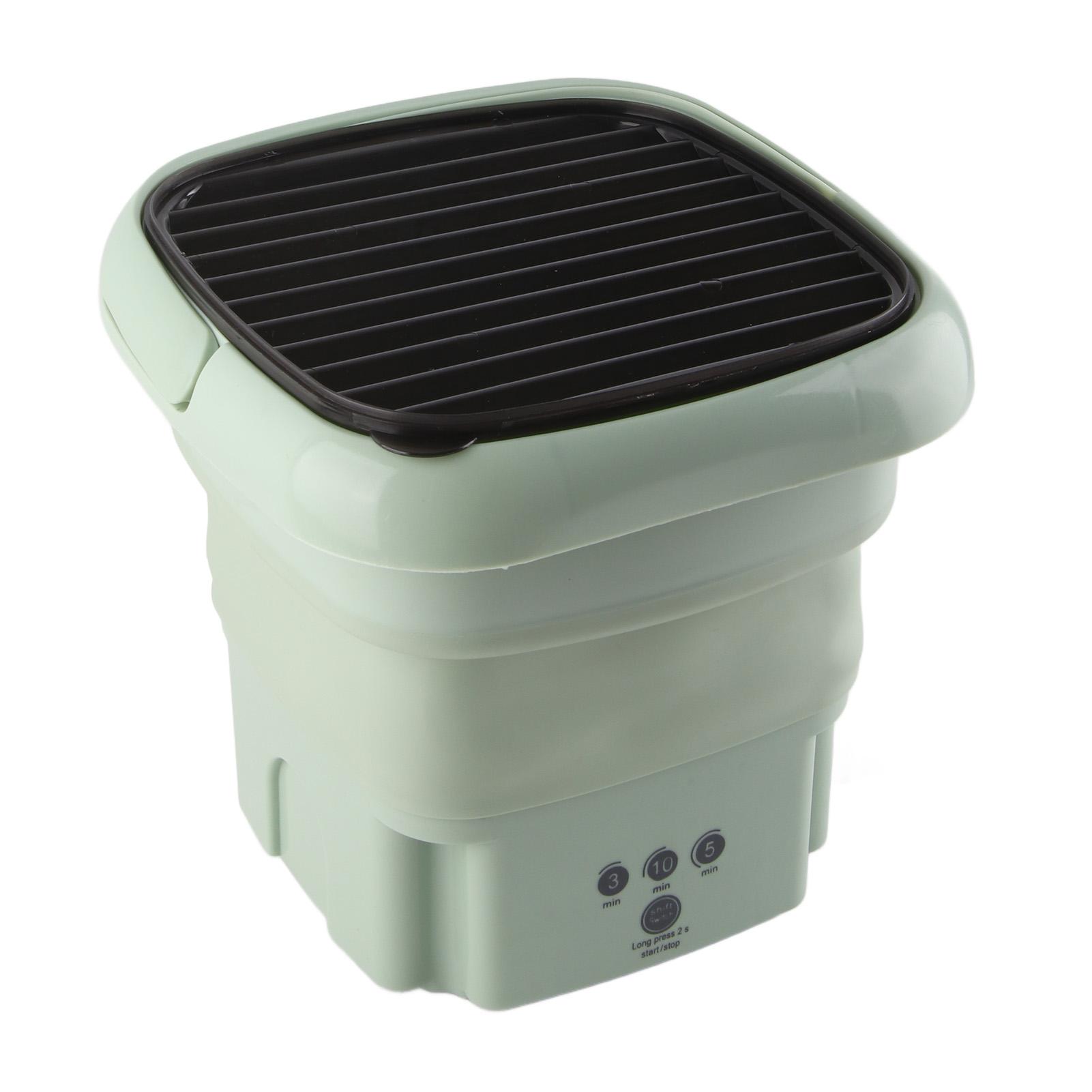 8L Mini Faltwaschmaschine Kleine Tragbare Waschmaschine und Trockner-Kombination für Apartments Wohnheim US Plug grün