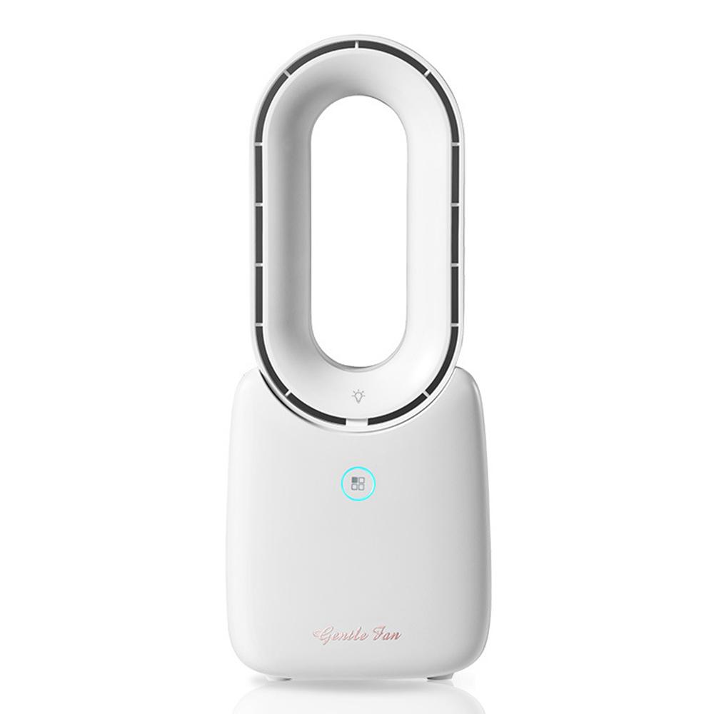 Ventilator, leise, klein, kreativ, Mini-Elektroventilator, vier Gänge, für Büro und Zuhause, tragbarer USB-Desktop-Ventilator ohne Flügel weiß