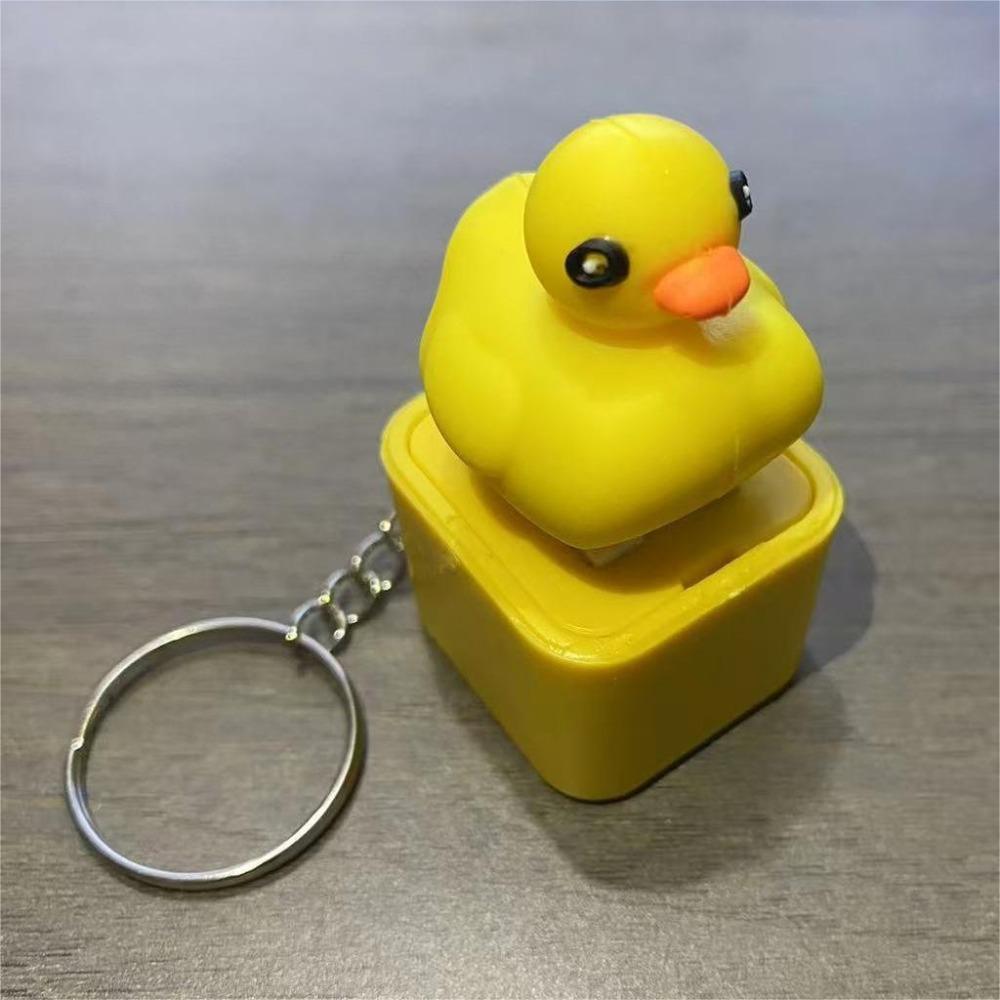 Mit LED-Licht Quakender Frosch Ente Schlüsselanhänger Fingerspitzen-Knopf Tastatur-Sound Schlüsselanhänger Langeweile Abbauen Style B