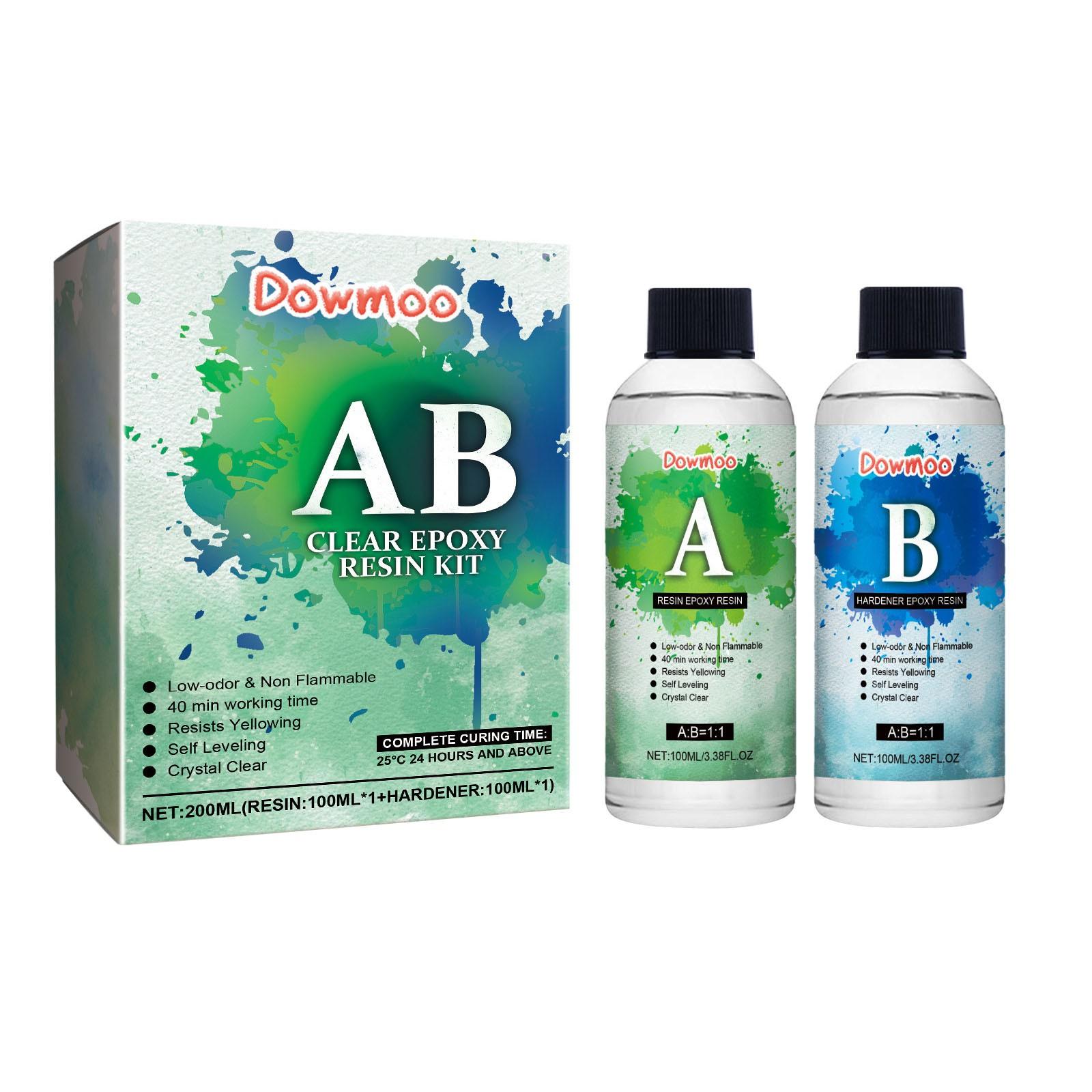 Epoxidharz, Epoxidharz, kristallklar, vergilbt nicht und blasenfrei, selbstnivellierend, einfach zu mischen 1:1 Gießen und Beschichten des Kunstharzes für die DIY-Schmuckherstellung