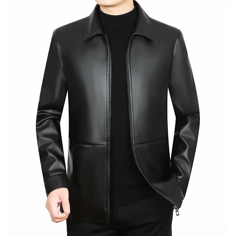 Lederjacke Herren mittleren Alters und ältere Vater Herrenbekleidung Herren Lederjacke Herbst Neue Modelle 60