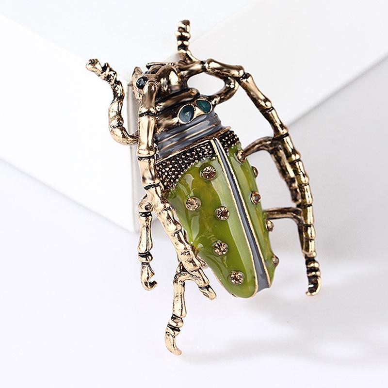 1PC Vintage Big Beetle Insekt Brosche Emaille Tier Abzeichen Corsage Pins Geschenk gold