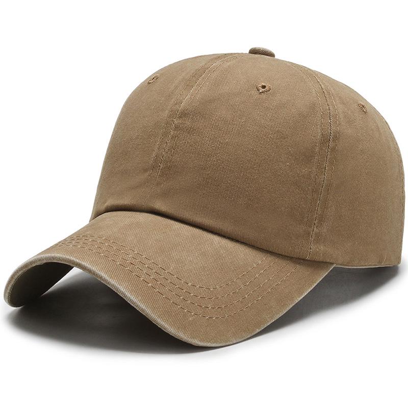 Neue Unisex-Kappe, verstellbar, gewaschene Baumwolle, einfarbig, einfarbig, Baseballkappe, Streetwear, Freizeithut, Kappe 54cm-60cm khaki