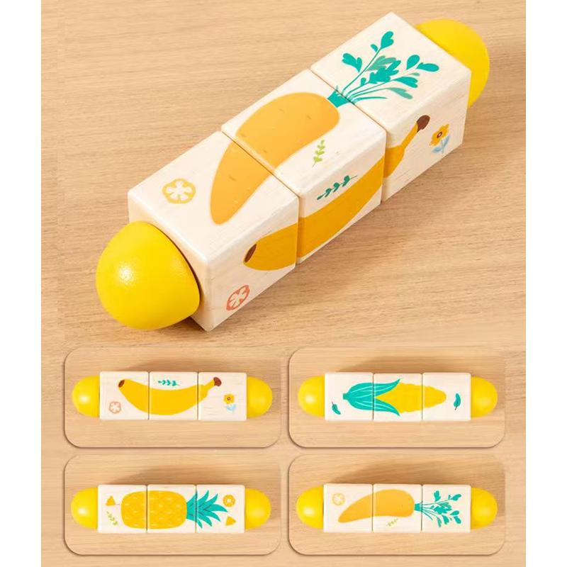 Kinder Holz Tier Dreh Puzzle Spielzeug Puzzle Drehendes Tier Form Zuordnungsspielzeug Baby Greifen Nagen Rassel Spielzeug Kreatives Drehen Spaß