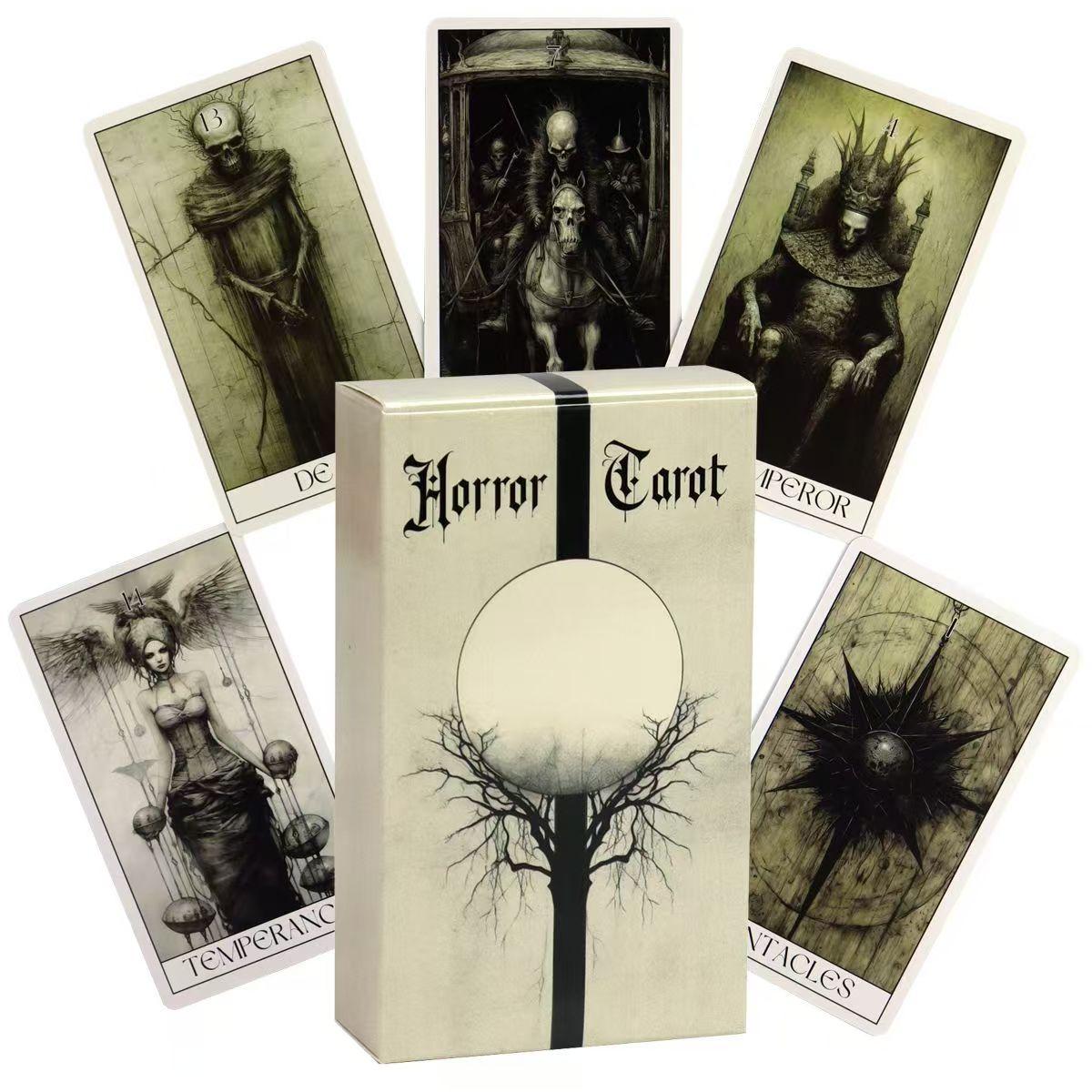 Gothic-Tarot-Deck, 10,3 x 6 cm, Horror-Stil, 78 Rider-Waite-Karten. Begeben Sie sich mit unserem Gothic-Horror-Tarot-Kartendeck auf eine unheimliche Reise.