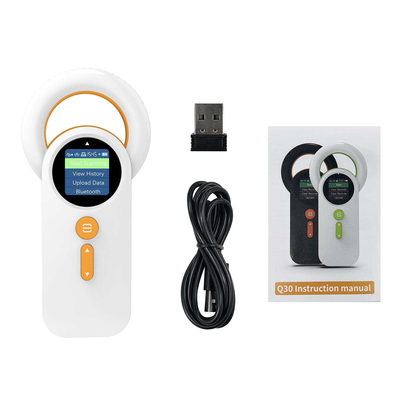 Tier Mikrochip Haustier Tag Scanner ID Reader RFID Tier Etiketten Handheld Reader BT + USB + 2,4G Verbinden weiß