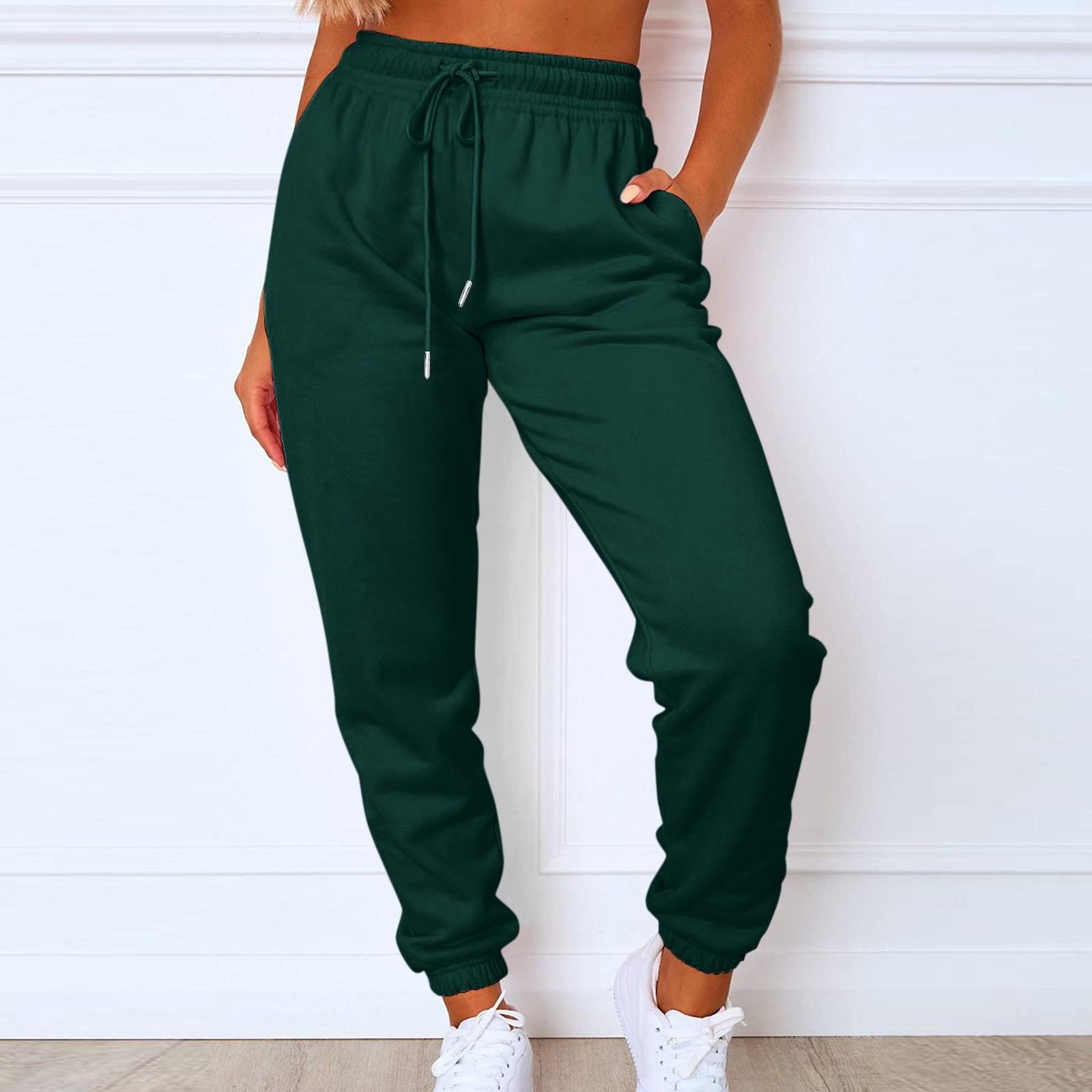 Jogginghose Damen Fleece Jogginghose Sporthose Casual Fashion Loose Schwarz Rot Einfarbig Damen Hose Tasche Lang 3XL