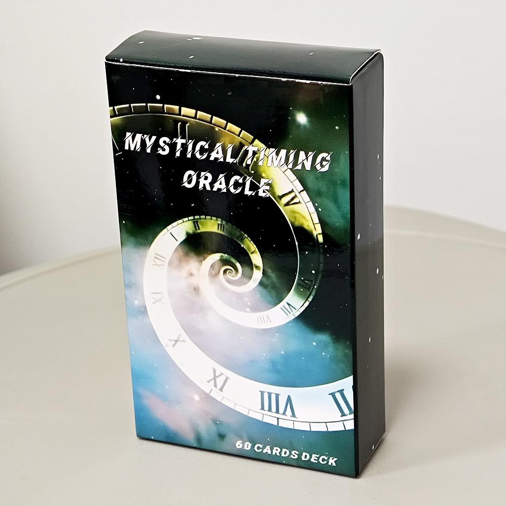 10,3*6 cm Timing Oracle Deck Zeit Rahmen Karten Mystische Mond Situationen Twin Flame Tarot Deck Cosmic 60 Stück Karten black