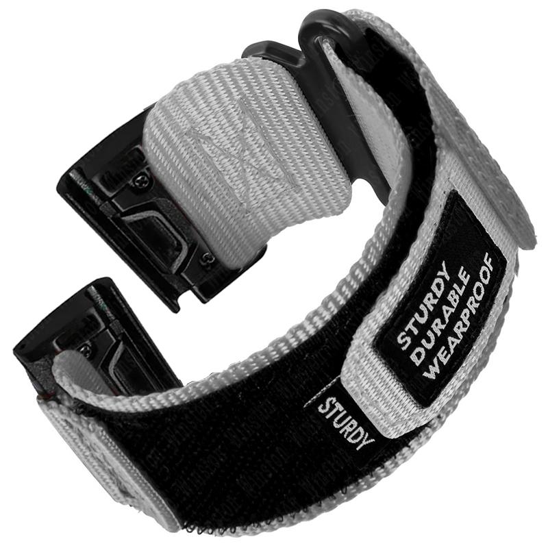 Schnelles Nylonband für Garmin Watch Instinct 2X Tactics Strap Fenix 6X Pro 5X Plus 7X 26 mm 22 mm Ersatz-Sport-Release-Armband Garmin 22mm schwarz/grau