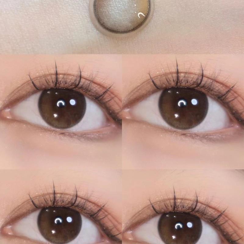 Farbige Kontaktlinsen, 2 Stück/1 Paar, weiche Augenkontaktlinsen, natürlich, weich und bequem, Myopie-Kontaktlinsen mit Sehstärke -1.25 braun