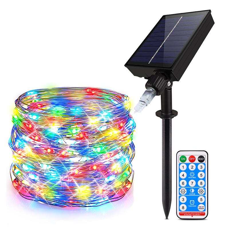 10M 20M 30M 50M 100M Schnellladung Solar LED Lichterkette Weihnachtsbeleuchtung Outdoor Garten Hochzeit Weihnachtsdekoration 20M