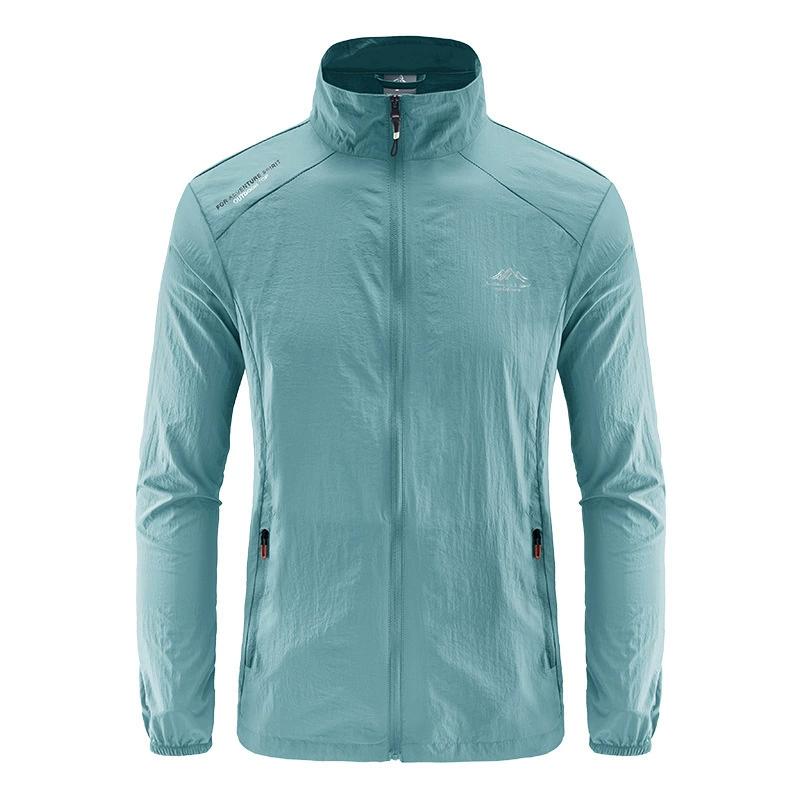 UPF100+ Herren Sommer Windbreaker Reißverschlusstaschen UV Sonnenschutz Jacken Atmungsaktive Ultraleichte Kleidung Outdoor Haut Dünne Mäntel Camp S