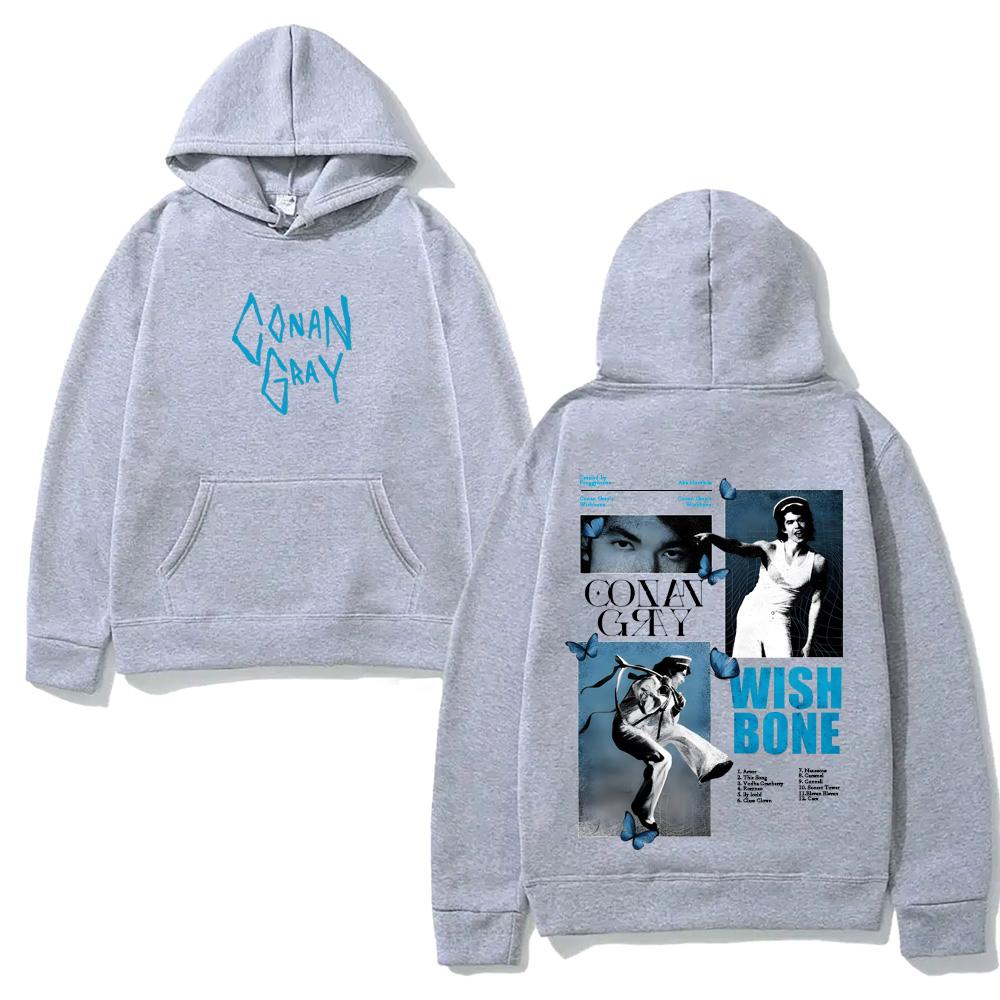 Conan Gray 2025NEU Harajuku Unisex Hoodie Hochwertiges Fleece Bequemes Sweatshirt Gothic Kleidung Langarm Kleidung S graue