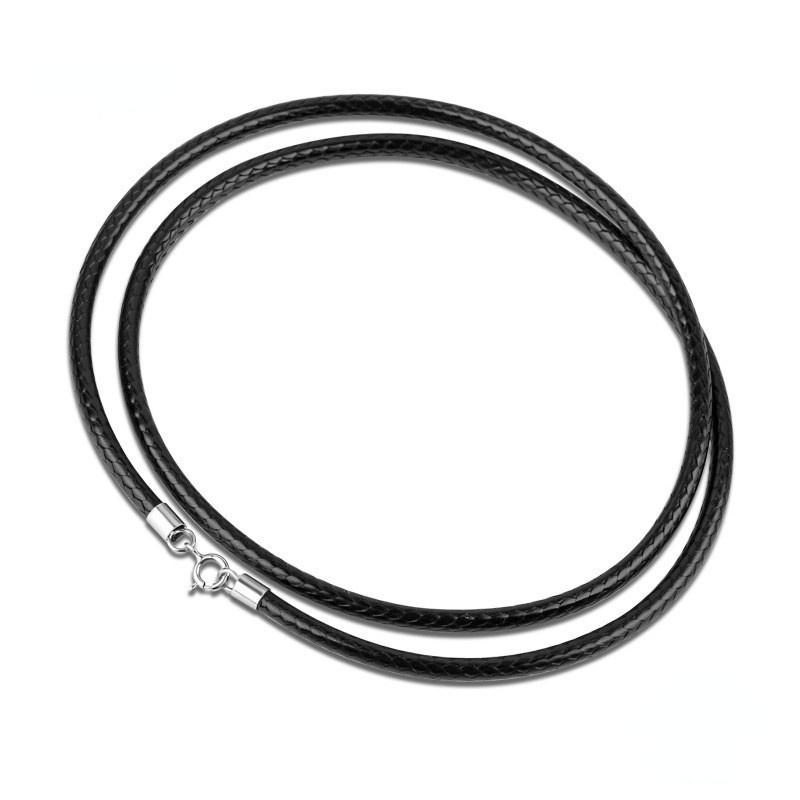 Halskette für Männer, Persönlichkeit, schlichtes schwarzes Leder, grundlegende Halskette, Schmuck, Unisex 35cm