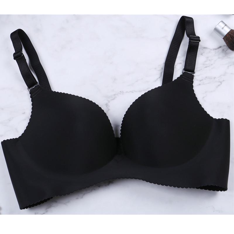 Sexy Deep V Low Cut Push Up Damen Dessous BH Rückenfreie Unterwäsche Plunge Sexy BHs 70A schwarz