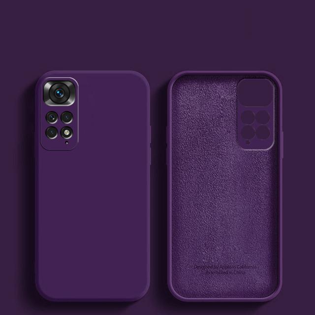 Luxus Original Flüssigsilikon Soft Cover für XiaoMi RedMi Note 11 Pro 5G 11s 10 Note 13 Pro 5G Redmi Note 12 Globale Telefonhülle RedMi Note 10 dunkelviolette