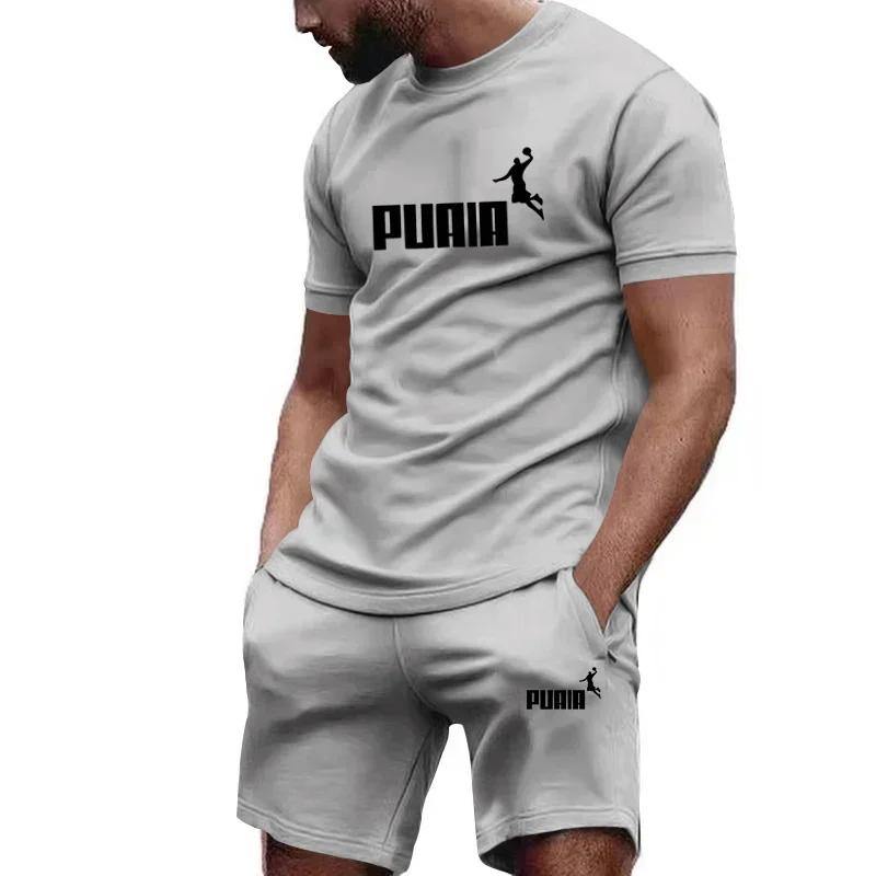 Sommer Herren Sets Mode Trainingsanzug Herren Kurzarm T-Shirts+Sportshorts Anzug Herren Freizeit Herren Kleidung 3XL