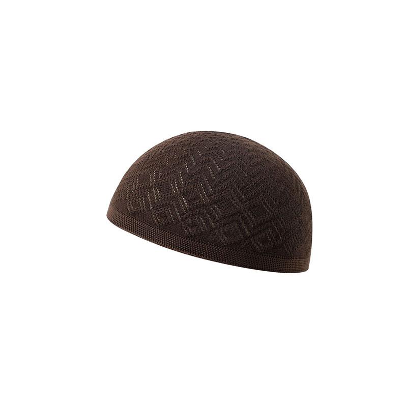 Männer Unisex Gestrickte Beanie Mütze Islam Jüdische Indien Caps Muslimischen Männer Gebet Hüte kaffeebraun
